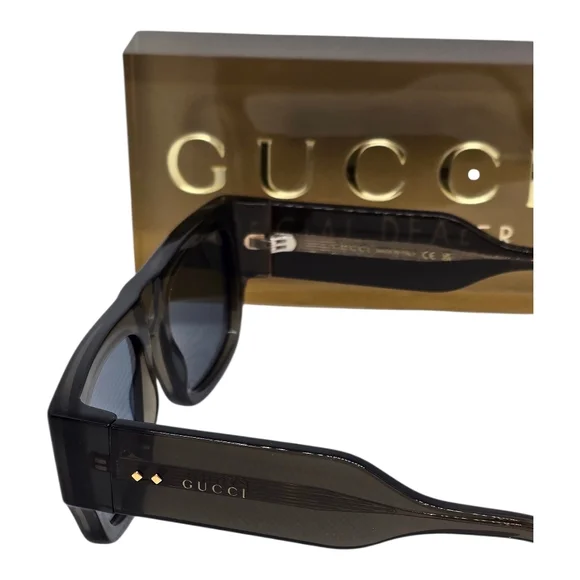 Gucci GRAY GREN  Sunglasses WITH BLUE LENSES MOD1262 - Picture 7 of 9